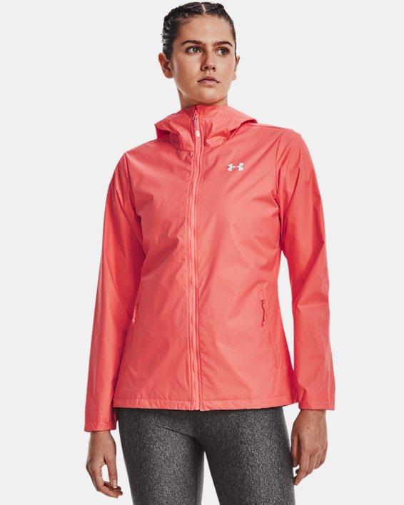 Women's UA Storm Forefront Rain Jacket, Pink, pdpMainDesktop image number 0